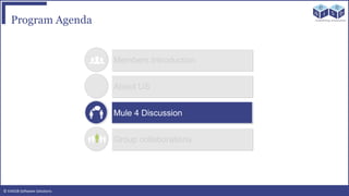 © EAIESB Software Solutions
Program Agenda
Members Introduction
About US
Mule 4 Discussion
Group collaborations
 