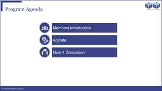 © EAIESB Software Solutions
Program Agenda
Members Introduction
Agenda
Mule 4 Discussion
 
