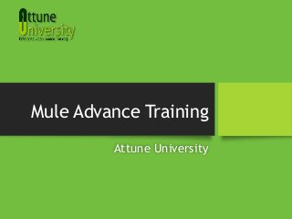 Mule Advance Training
Attune University
 