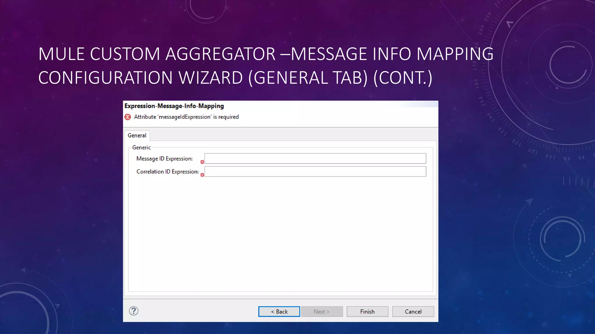 MULE CUSTOM AGGREGATOR –MESSAGE INFO MAPPING
CONFIGURATION WIZARD (GENERAL TAB) (CONT.)
 