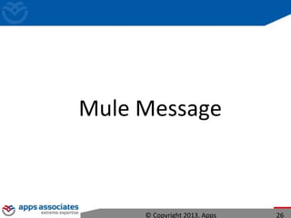 Mule Message
© Copyright 2013. Apps 26
 