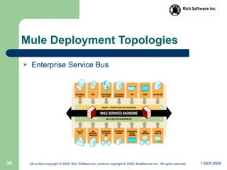 1-SEP-2009All content copyright © 2009, Rich Software Inc; portions copyright © 2009, MuleSource Inc. All rights reserved.30
Mule Deployment Topologies
 Enterprise Service Bus
 