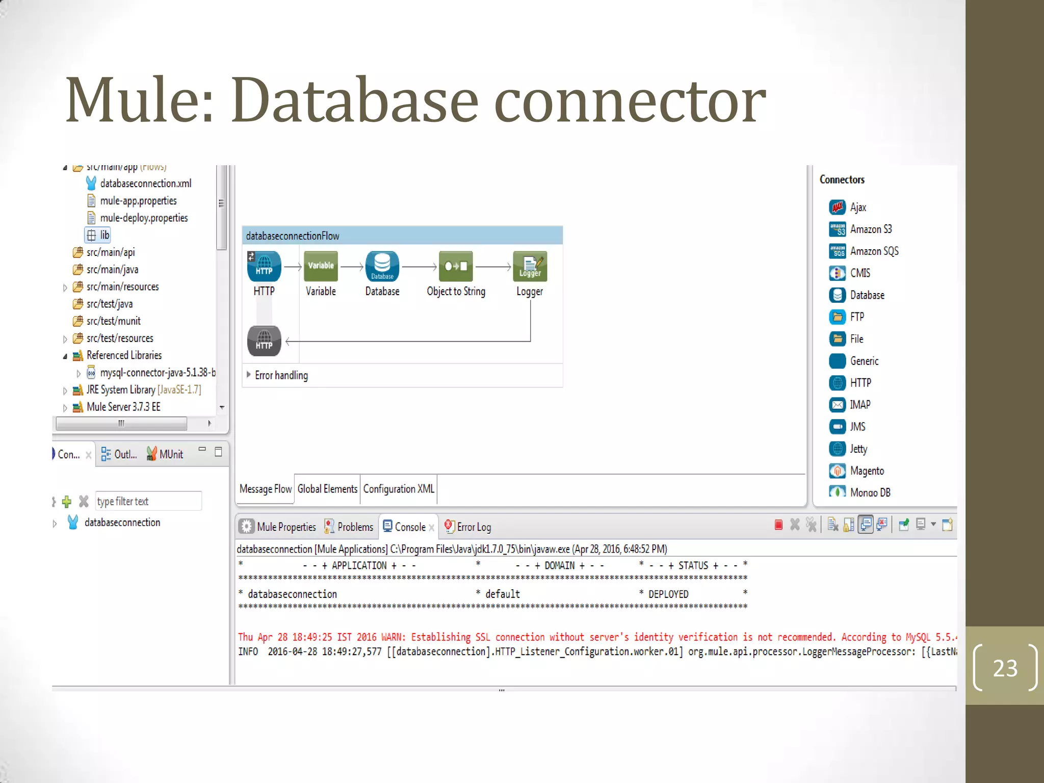 Mule: Database connector
23
 