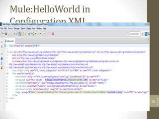 Mule:HelloWorld in
Configuration XML
19
 