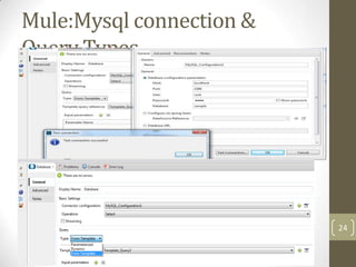 Mule:Mysql connection &
Query Types
24
 