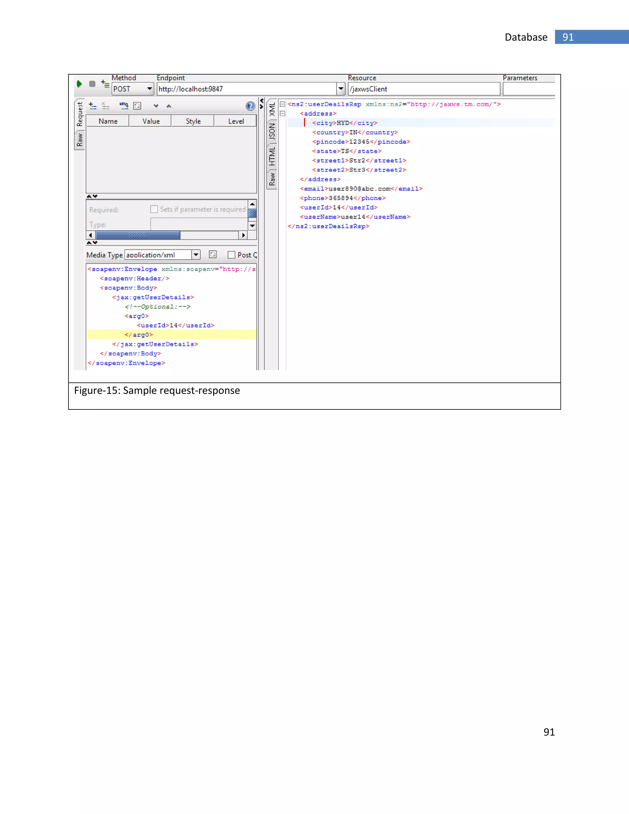 91
91Database
Figure-15: Sample request-response
 