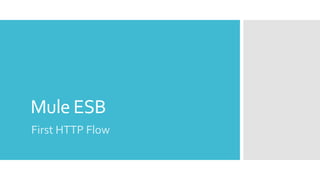 Mule ESB
First HTTP Flow
 