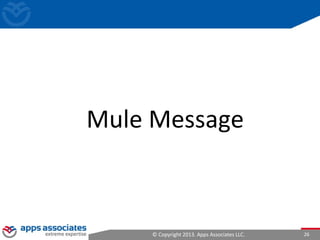 © Copyright 2013. Apps Associates LLC. 26
Mule Message
 