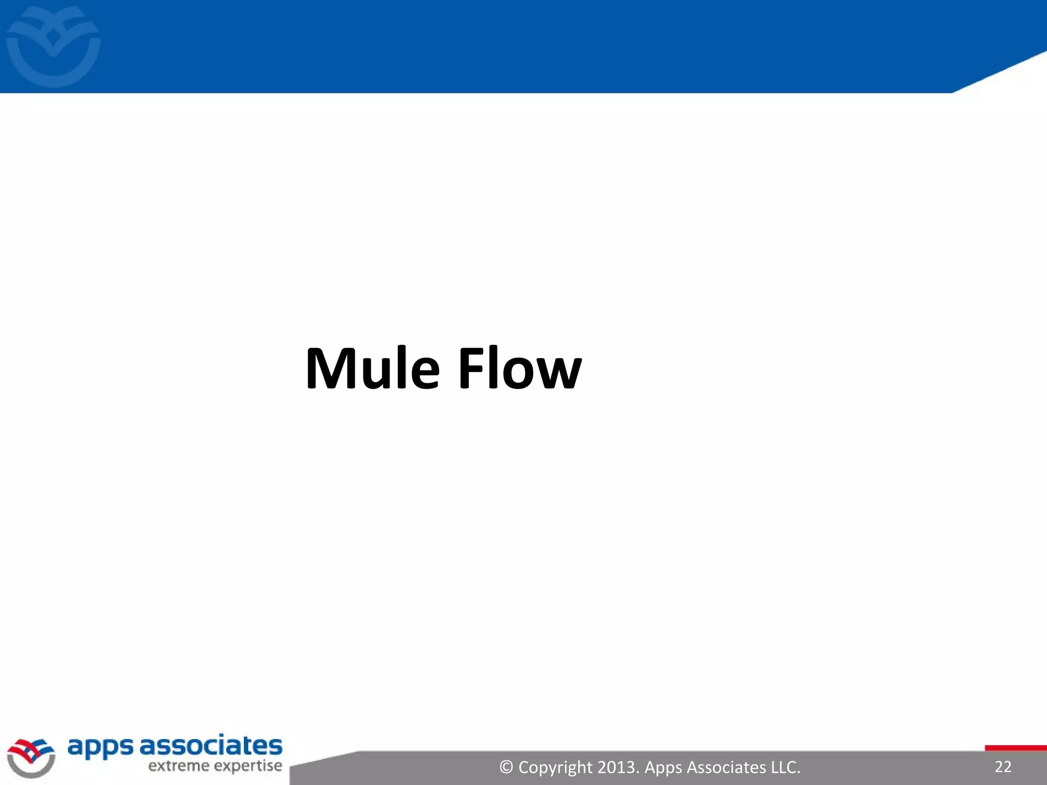 © Copyright 2013. Apps Associates LLC. 22
Mule Flow
 