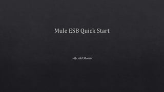 Mule ESB Quick Start