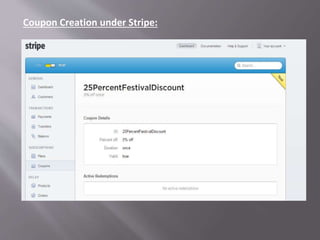 Coupon Creation under Stripe:
 