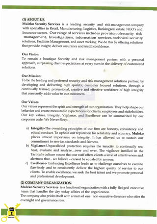 Muleko Security Services Company Profile