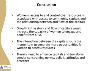 Opportunities and constraints to women's access to, and control over, resources in the small ruminant value chain in Ethiopia  