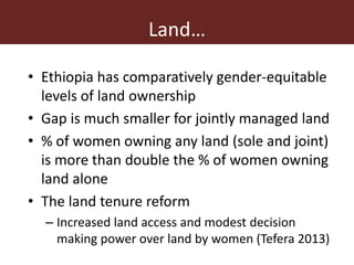 Addressing gender inequalities in Ethiopia’s agricultural sector to reduce poverty