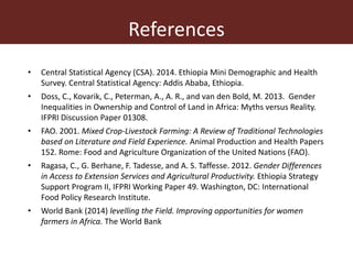 Addressing gender inequalities in Ethiopia’s agricultural sector to reduce poverty