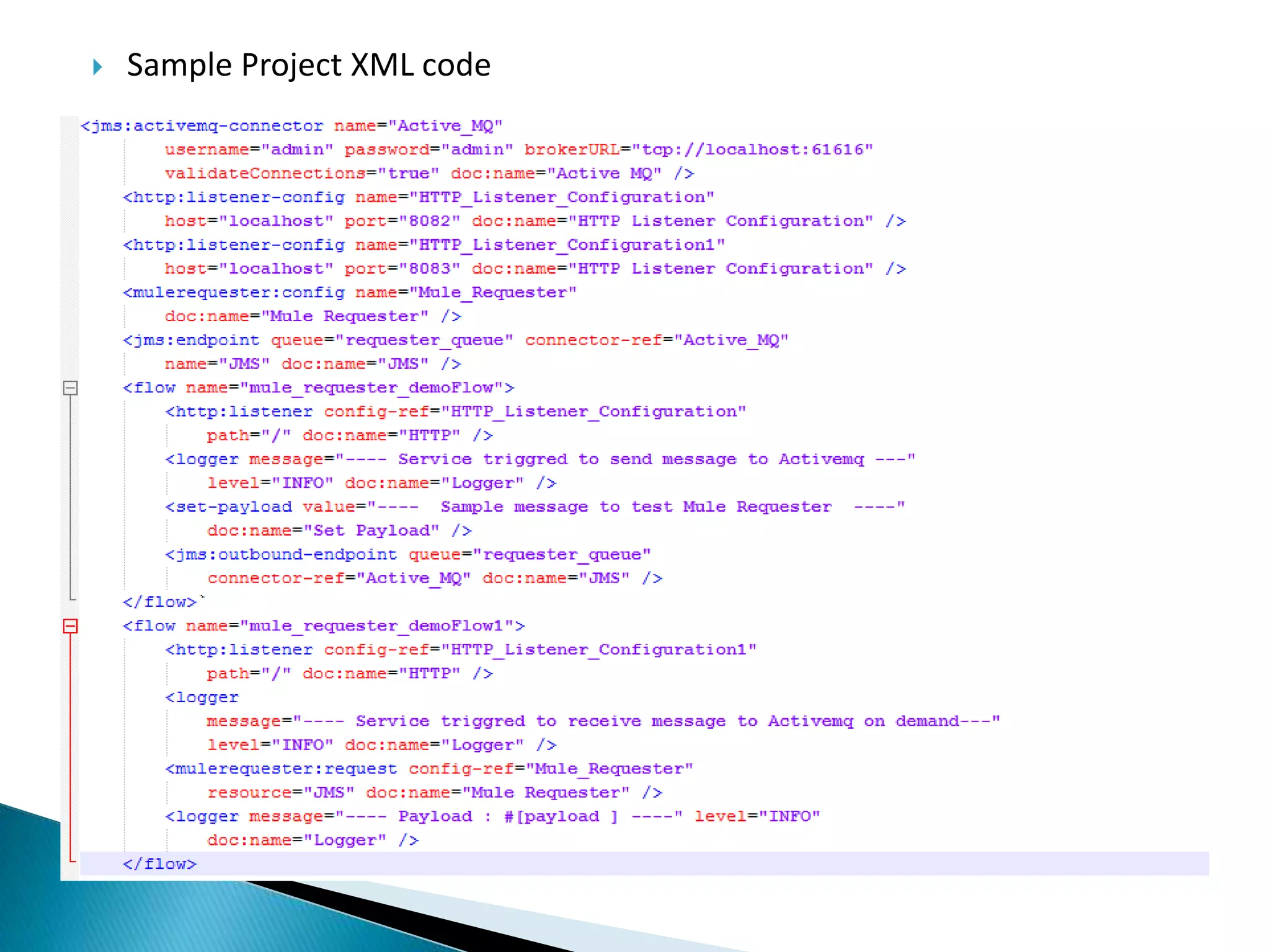 Sample Project XML code 