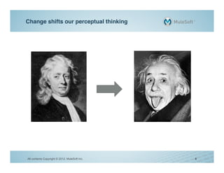 Change shifts our perceptual thinking!




All contents Copyright © 2012, MuleSoft Inc.   8
 