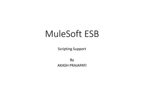 MuleSoft ESB
Scripting Support
By
AKASH PRAJAPATI
 