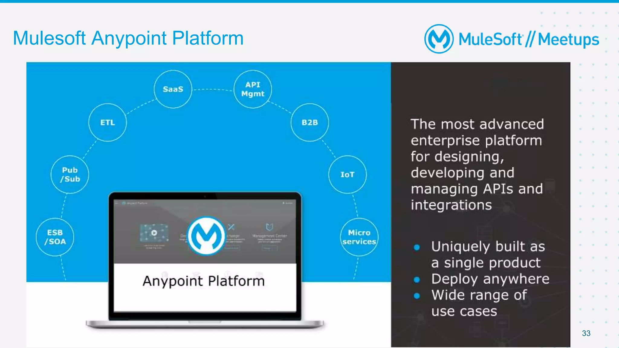 33
Mulesoft Anypoint Platform
 