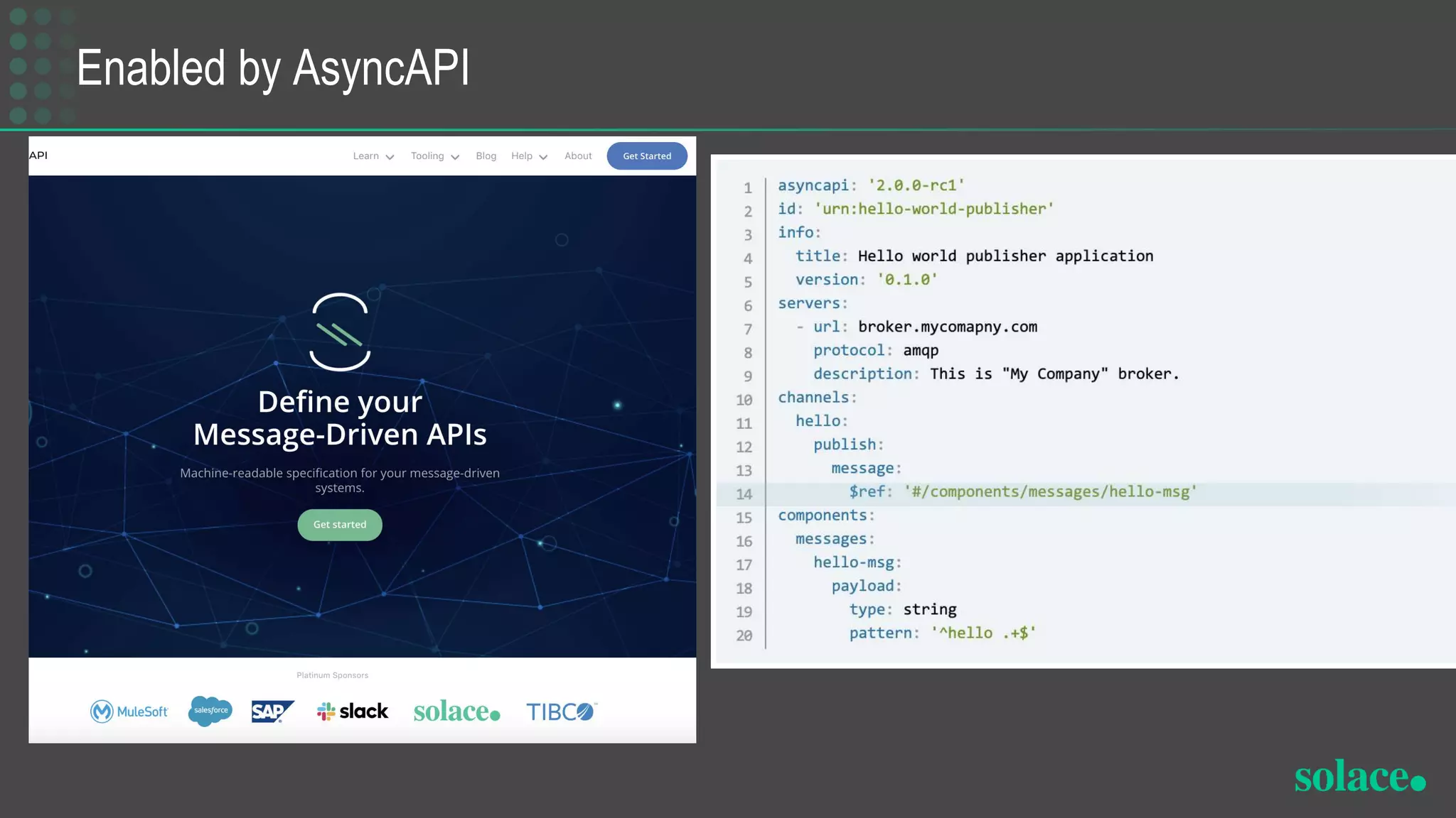 Enabled by AsyncAPI
16
© Solace
Proprietary & Confidential
 