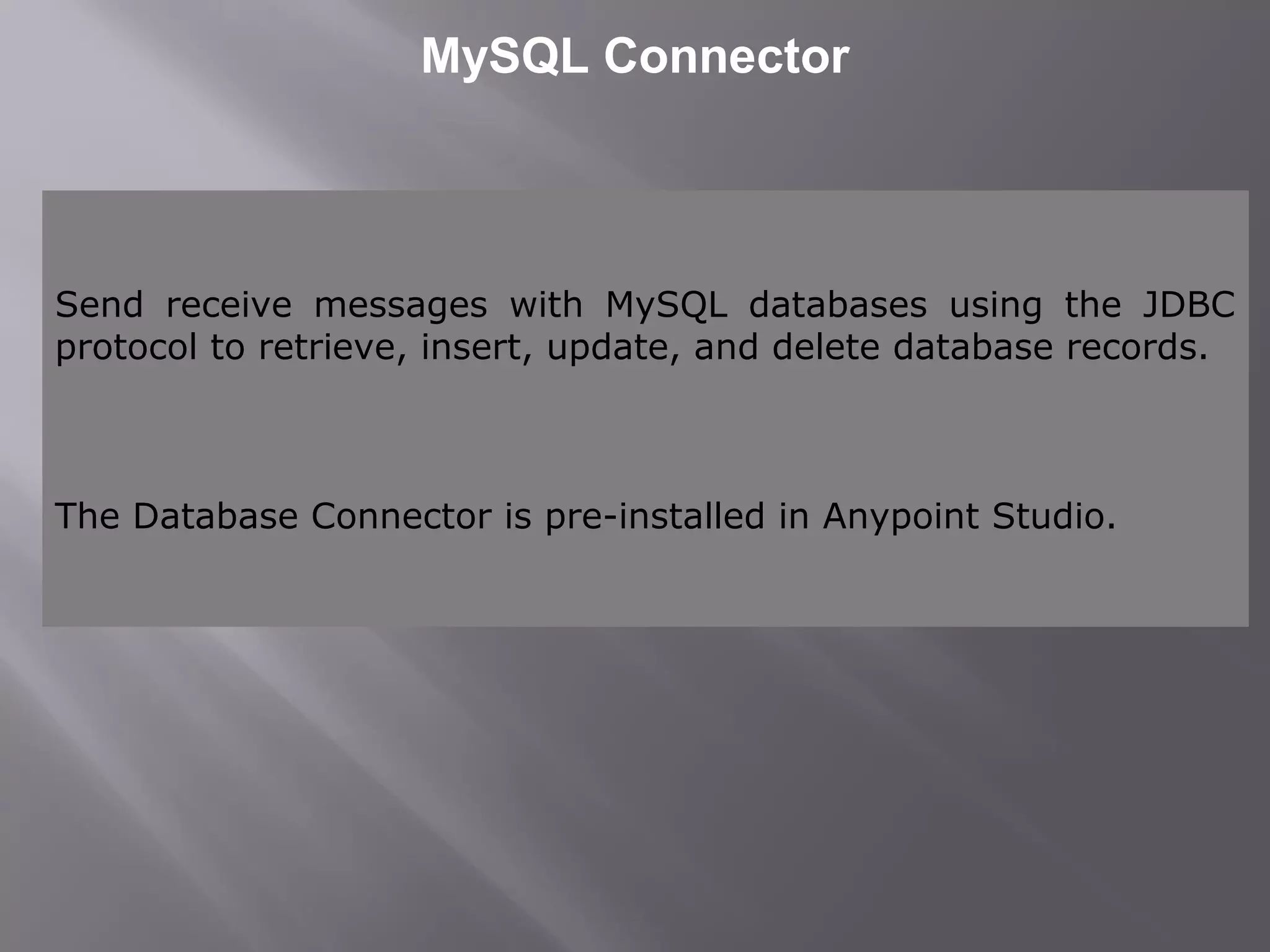 MuleSoft Database Connector | PPT | Databases | Computer Software and ...