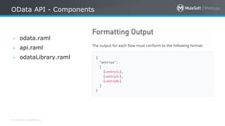 All contents © MuleSoft Inc.
OData API - Components
• odata.raml
• api.raml
• odataLibrary.raml
 