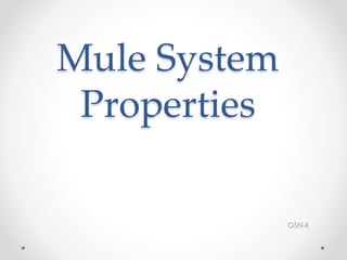 Mule System
Properties
GSN-K
 