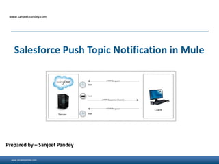 www.sanjeetpandey.com
www.sanjeetpandey.com
Prepared by – Sanjeet Pandey
Salesforce Push Topic Notification in Mule
 