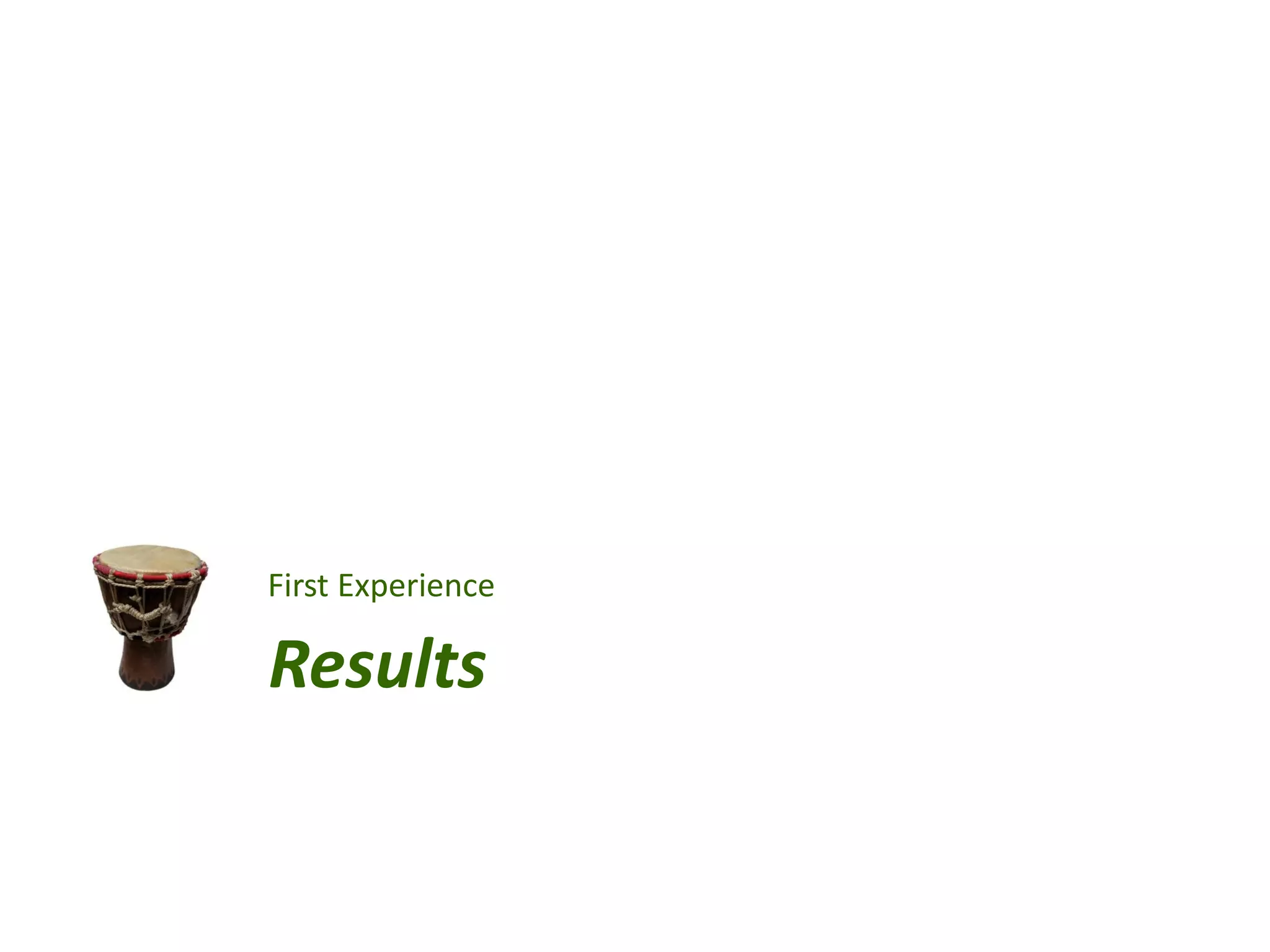 First Experience

Results
 