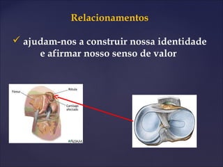 Relacionamentos
 ajudam-nos a construir nossa identidade
e afirmar nosso senso de valor
 