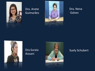 Dra. Anete
Guimarães
Dra. Nena
Galves
Dra.Suraia
Aissani
Suely Schubert
 