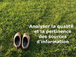 Analyser la qualité
                                et la pertinence
                                  des sources
                                 d’information
CC BY-ND cursething, Flickr
 
