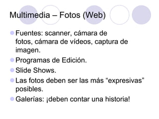 Mulimedia e Internet