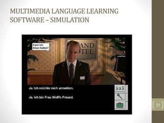MULTIMEDIALANGUAGELEARNING
SOFTWARE– SIMULATION
35
 