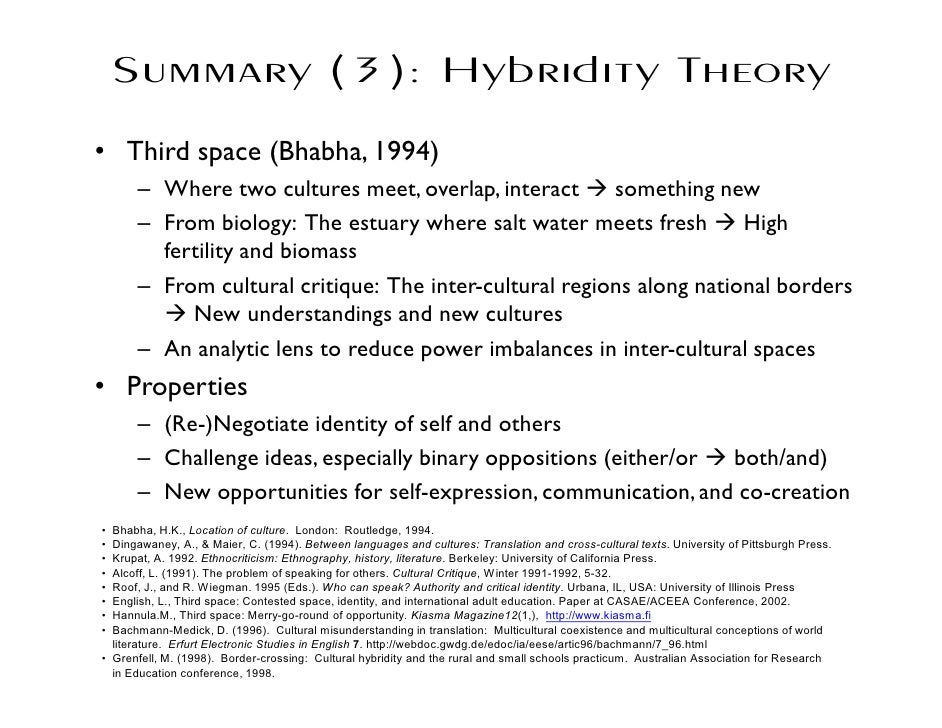 Acknowledgment bhabha cultural dissertation hybridity phd thesis