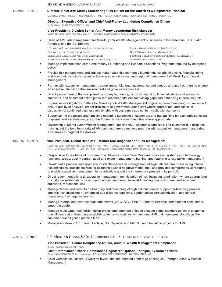 vice president operations resume