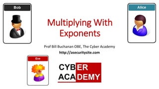 Multiplying With
Exponents
Prof Bill Buchanan OBE, The Cyber Academy
http://asecuritysite.com
 