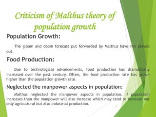Malthus theory and population growth through human history | PDF