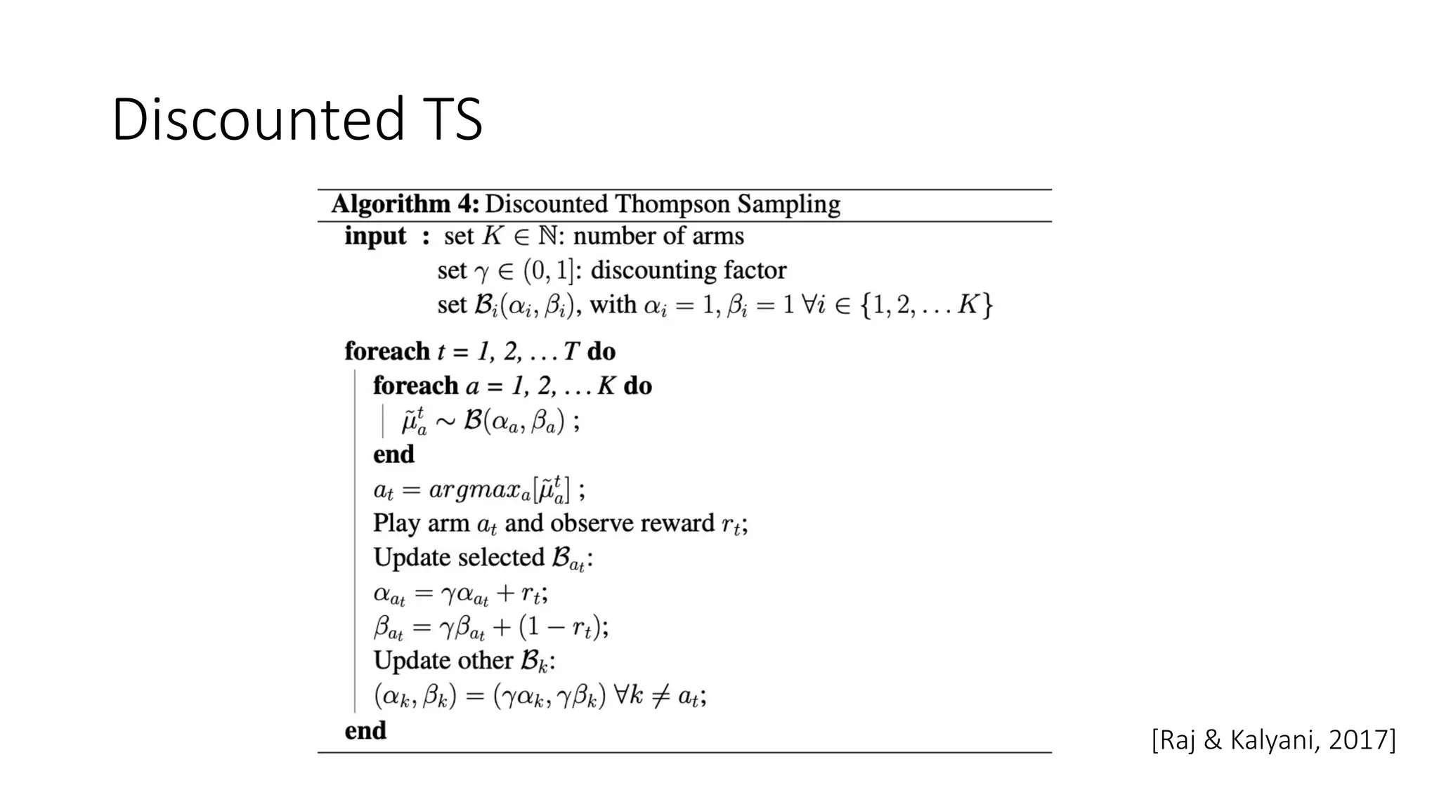 Discounted TS
[Raj & Kalyani, 2017]
 