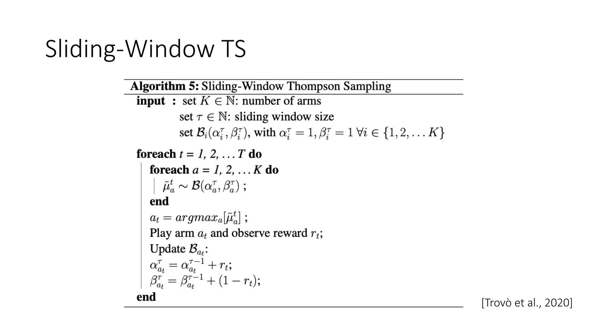 Sliding-Window TS
[Trovò et al., 2020]
 