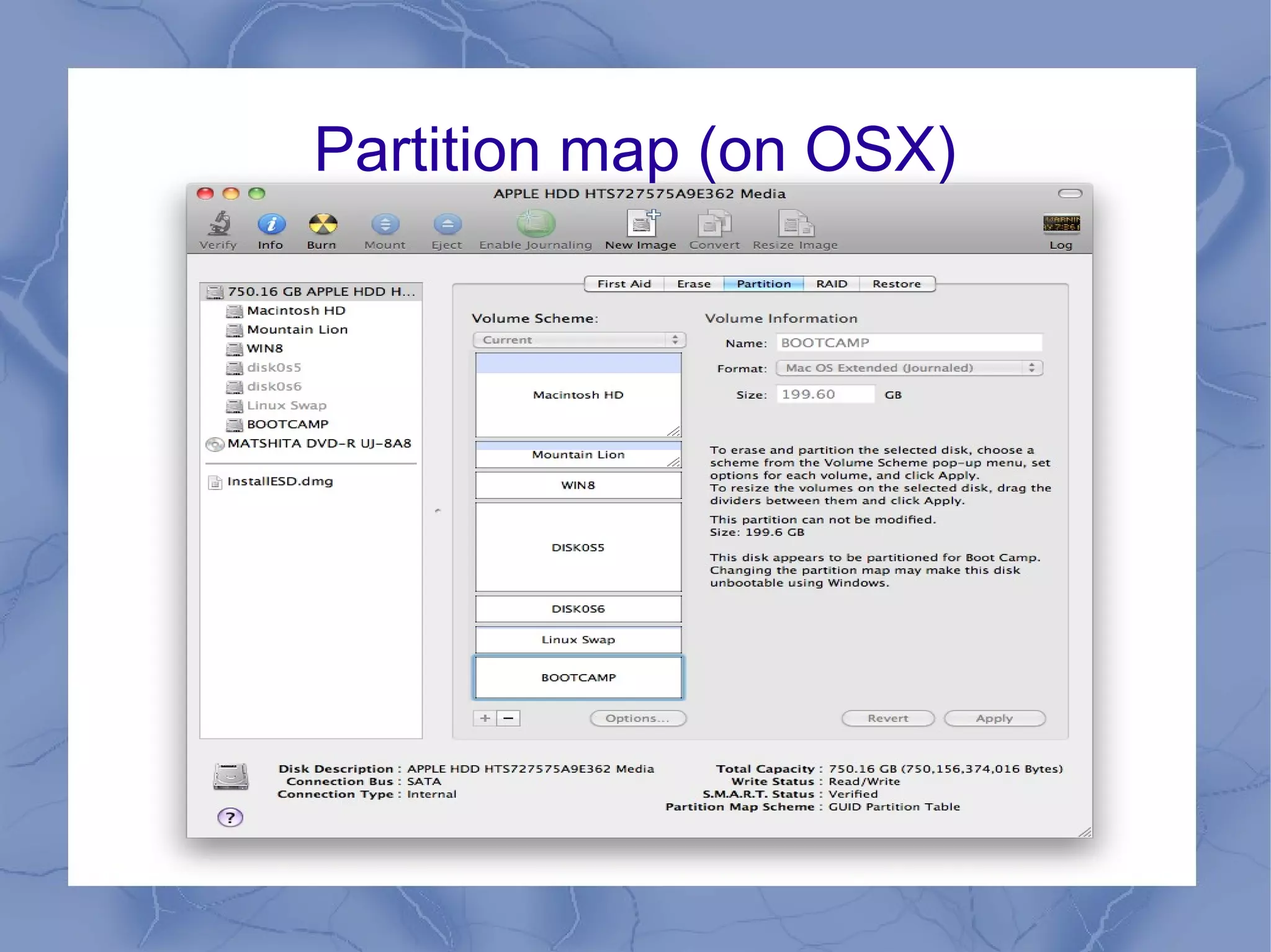 Partition map (on OSX)
 