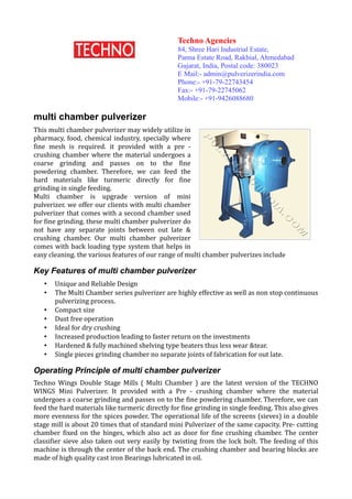 Multi chamber-pulverizer | PDF