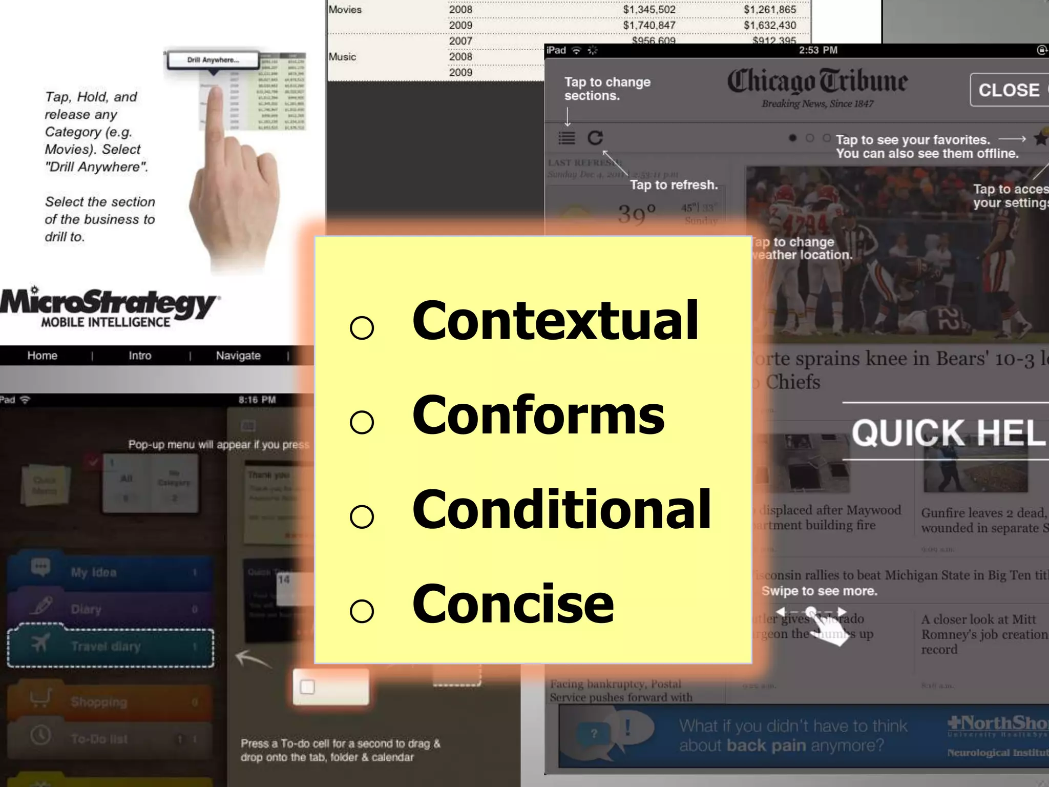 o Contextual
o Conforms
o Conditional
o Concise
 