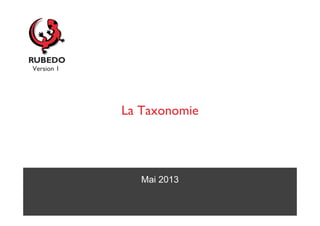 Mai 2013
La Taxonomie
Version 1
 
