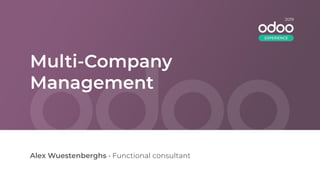 Multi-Company
Management
Alex Wuestenberghs • Functional consultant
2019
EXPERIENCE
 