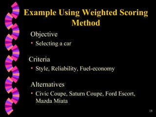 Multi criteria decision making | PPT