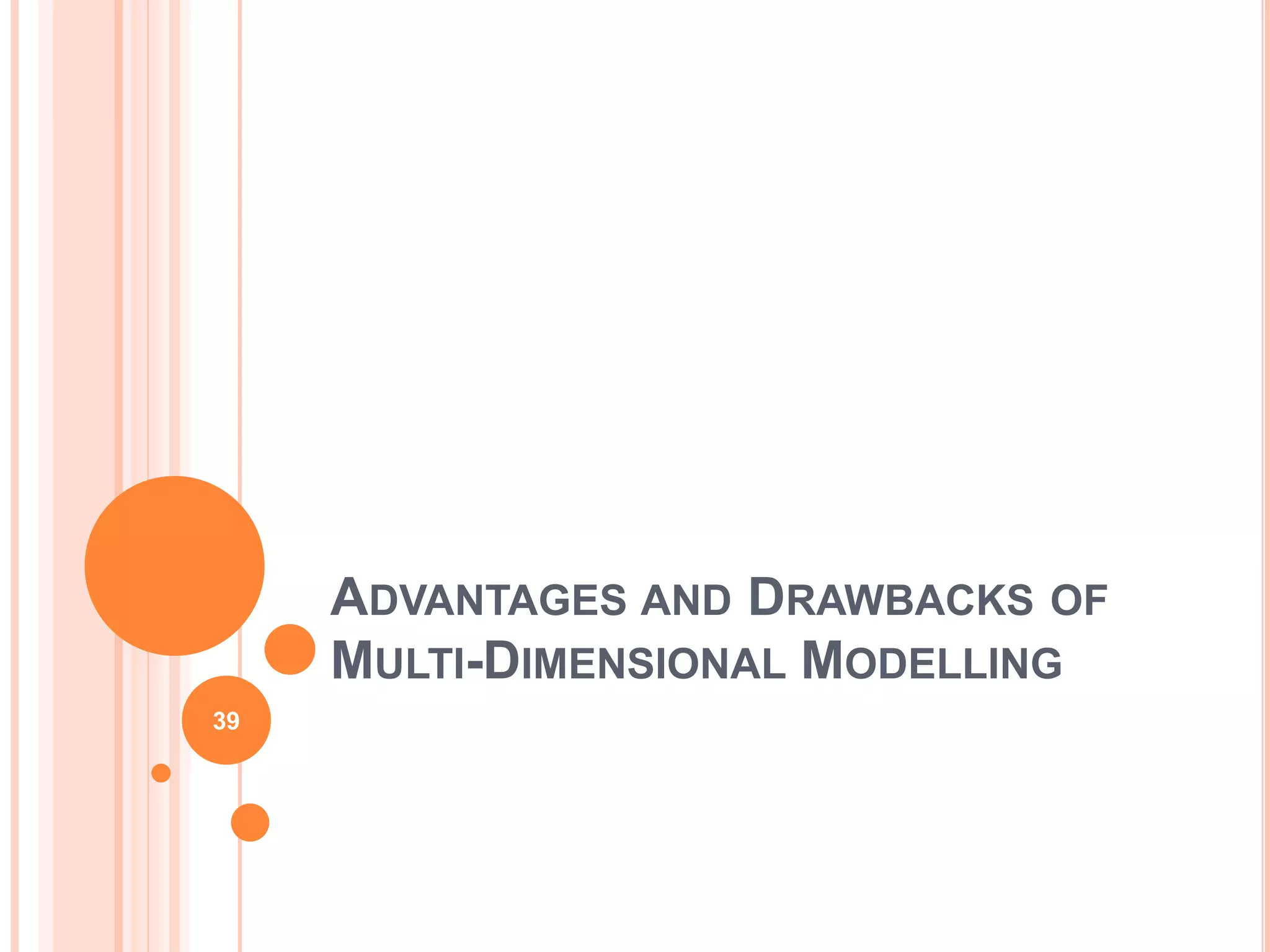 ADVANTAGES AND DRAWBACKS OF
     MULTI-DIMENSIONAL MODELLING
39
 