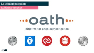 SOLUTIONS FOR ALL BUDGETS
OATH OPEN AUTHENTICATION
 
