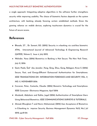Multi-factor Implicit Biometric Authentication | PDF