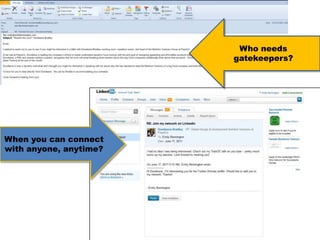Example Who needs gatekeepers?When you can connect with anyone, anytime?